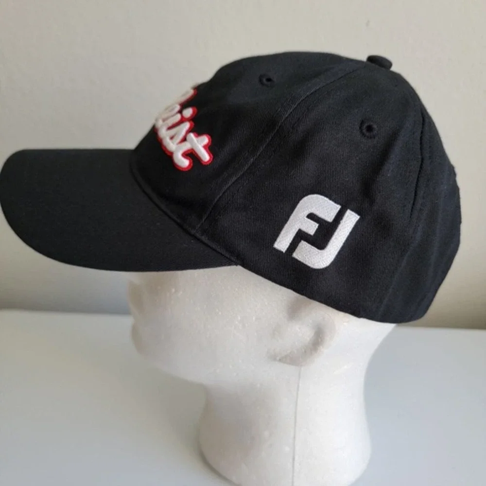 Titleist FootJoy FJ Golf Strapback Hat Cap‎ Logo Black Red Adjustable Men